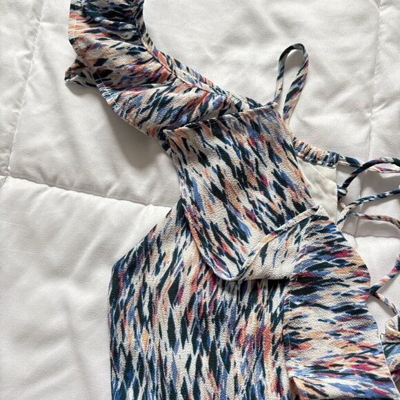 Olivaceous Mini Dress Womens Size Medium Ruffle Bohemian Milkmaid Coquette - Picture 4 of 13